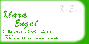 klara engel business card